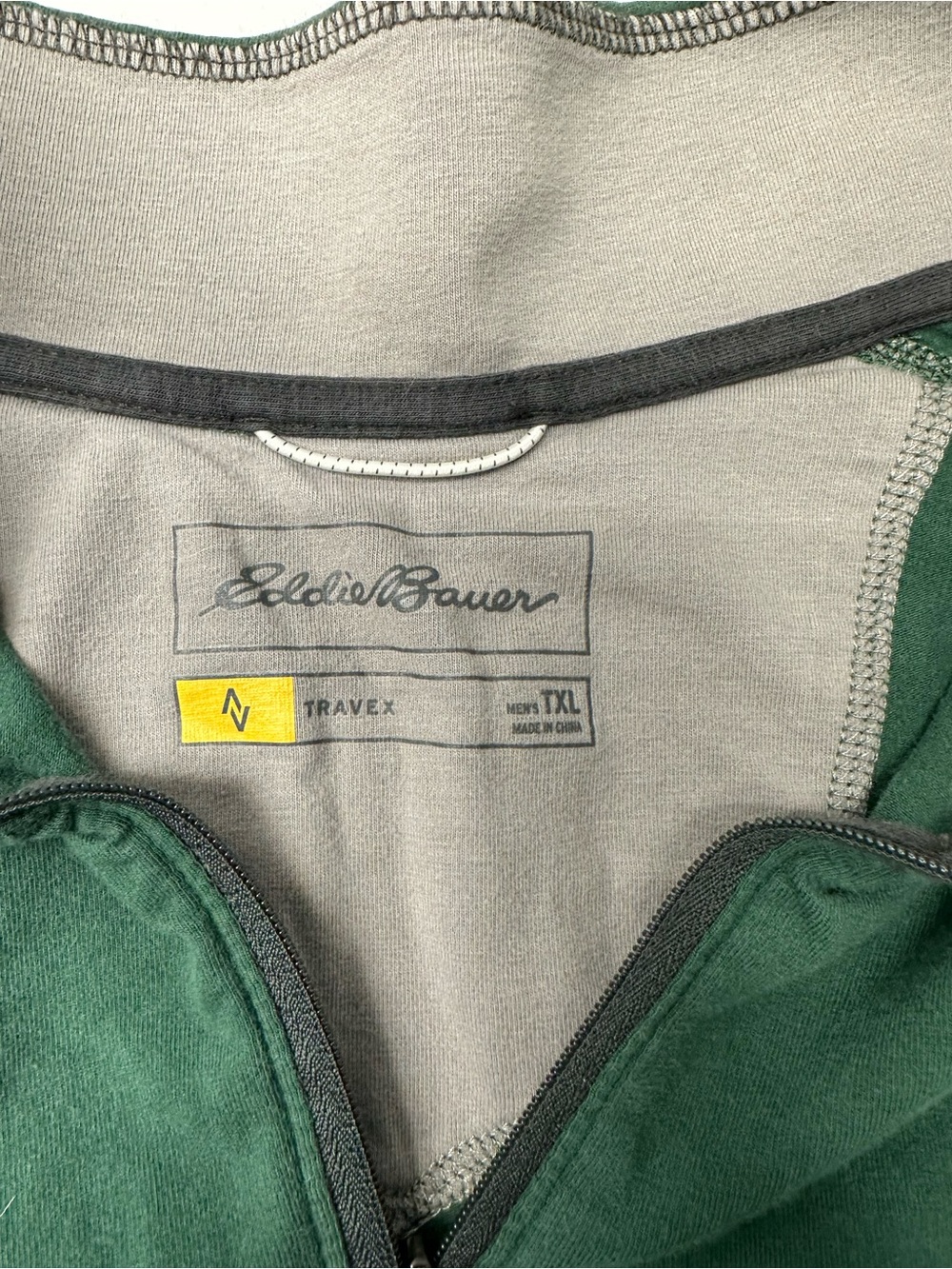 Eddie Bauer Forest Green Half-Zip‎ Pullover Mens XL Tall - Picture 4 of 10